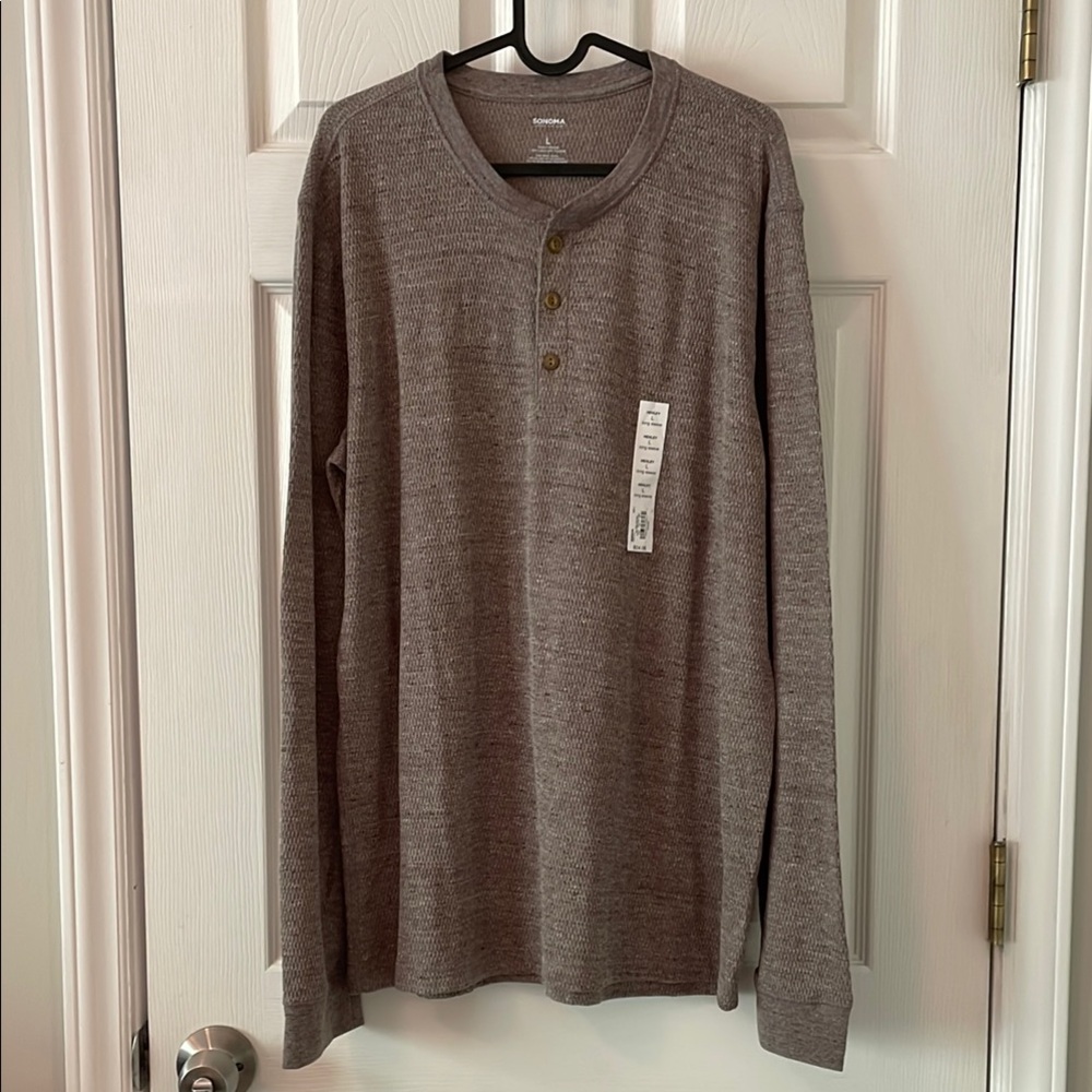Men's Gray Henley Shirt